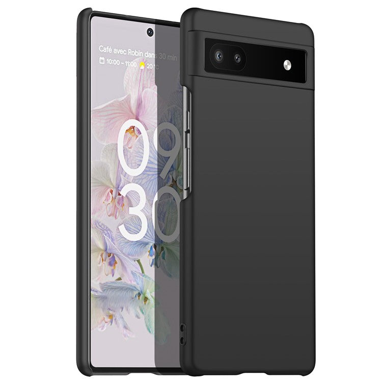 For Google Pixel 6a Anti-fingerprint Phone Case Hard PC Cell Phone Cover - Black