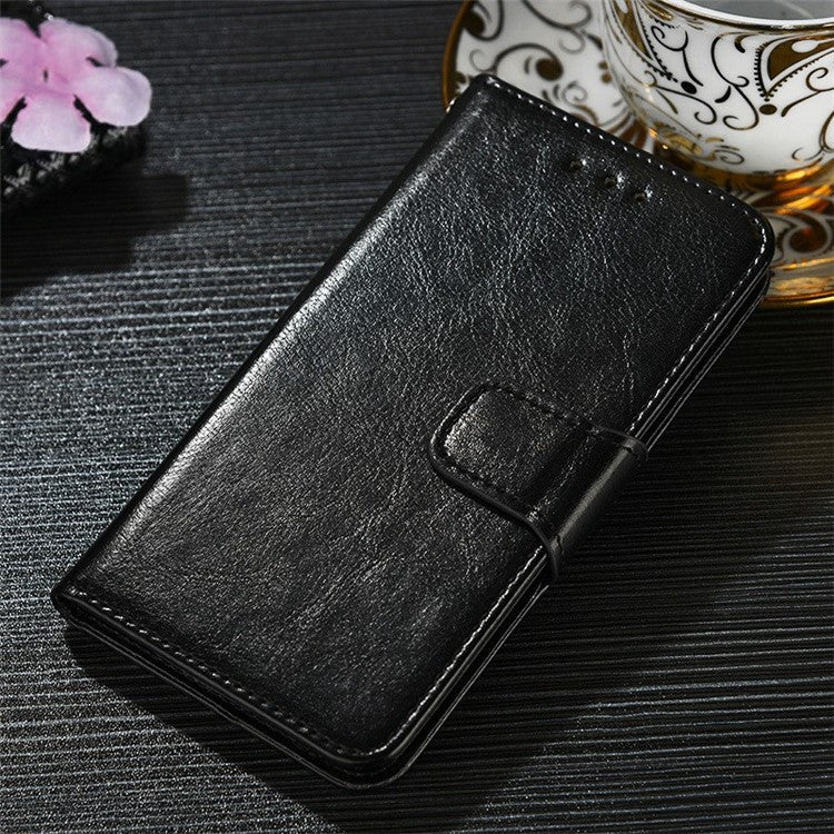 For OnePlus 10T 5G / Ace Pro 5G Texture PU Leather Wallet Flip Case Folio Book Design Magnetic Closure Stand Protective Cover - Black