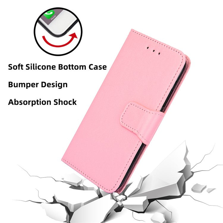 For OnePlus 10T 5G / Ace Pro 5G Texture PU Leather Wallet Flip Case Folio Book Design Magnetic Closure Stand Protective Cover - Pink