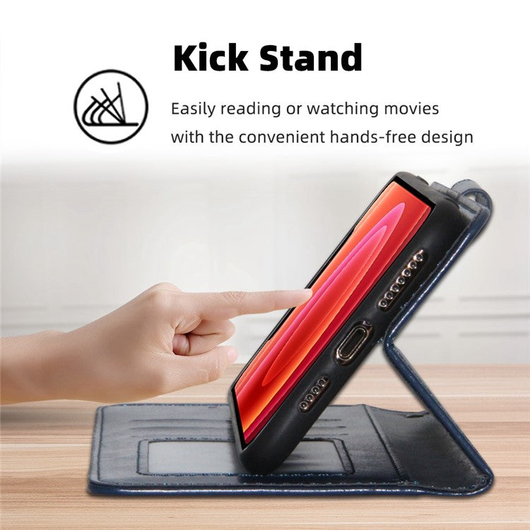 For OnePlus 10T 5G / Ace Pro 5G Texture PU Leather Wallet Flip Case Folio Book Design Magnetic Closure Stand Protective Cover - Sapphire