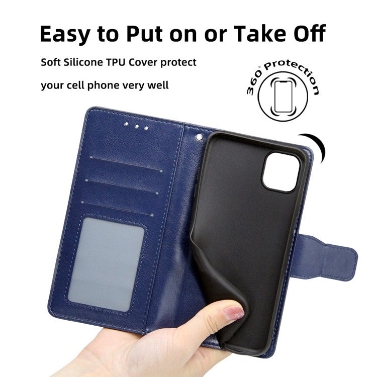 For OnePlus 10T 5G / Ace Pro 5G Texture PU Leather Wallet Flip Case Folio Book Design Magnetic Closure Stand Protective Cover - Sapphire