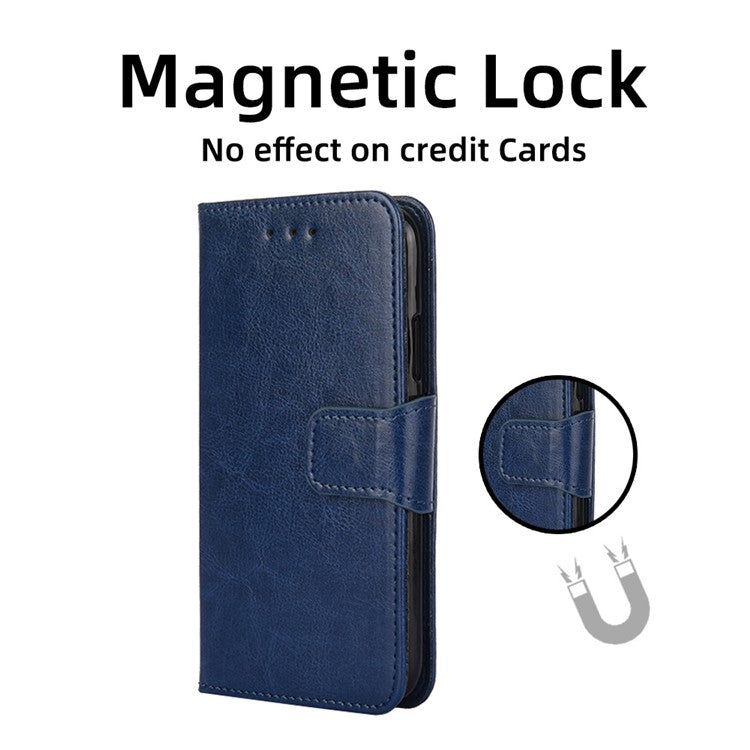 For OnePlus 10T 5G / Ace Pro 5G Texture PU Leather Wallet Flip Case Folio Book Design Magnetic Closure Stand Protective Cover - Sapphire