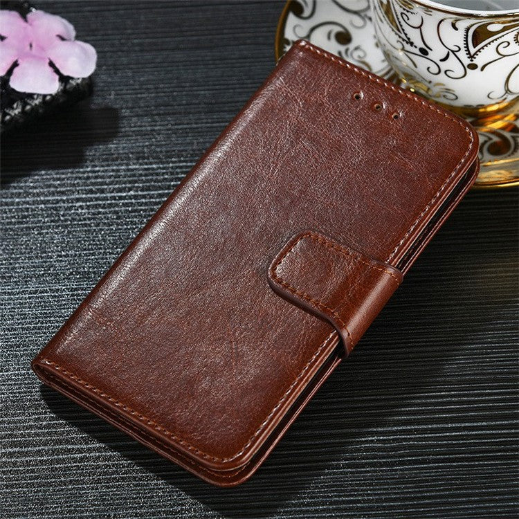 For OnePlus 10T 5G / Ace Pro 5G Texture PU Leather Wallet Flip Case Folio Book Design Magnetic Closure Stand Protective Cover - Brown