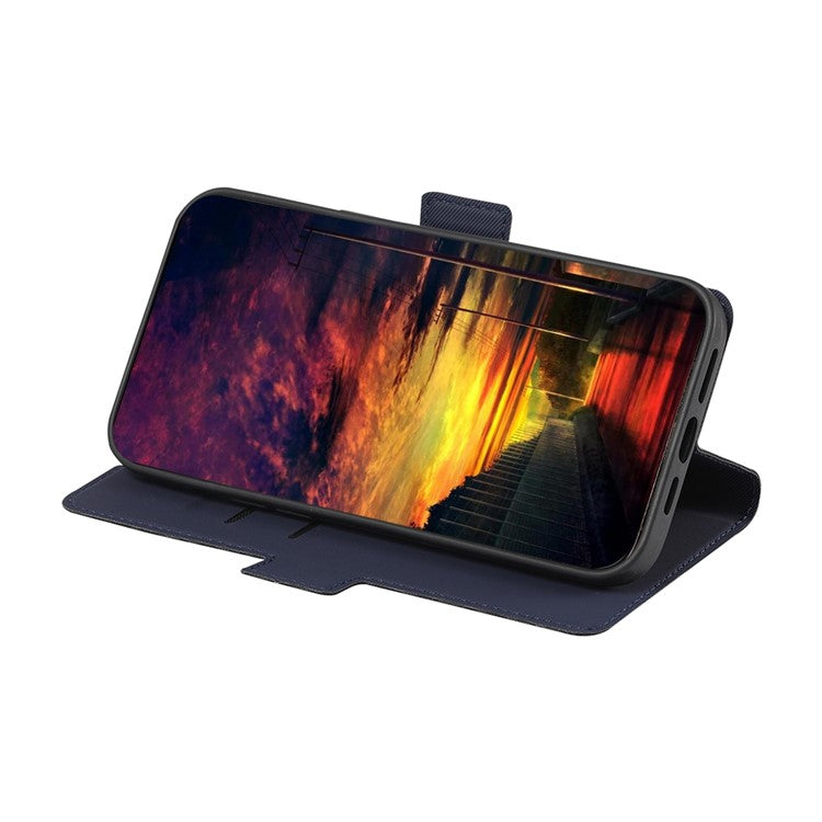 For OnePlus 10T 5G / Ace Pro 5G PU Leather Folio Book Case with Card Holder Dual Magnetic Clasp Stand Function Shockproof Protective Cover - Blue