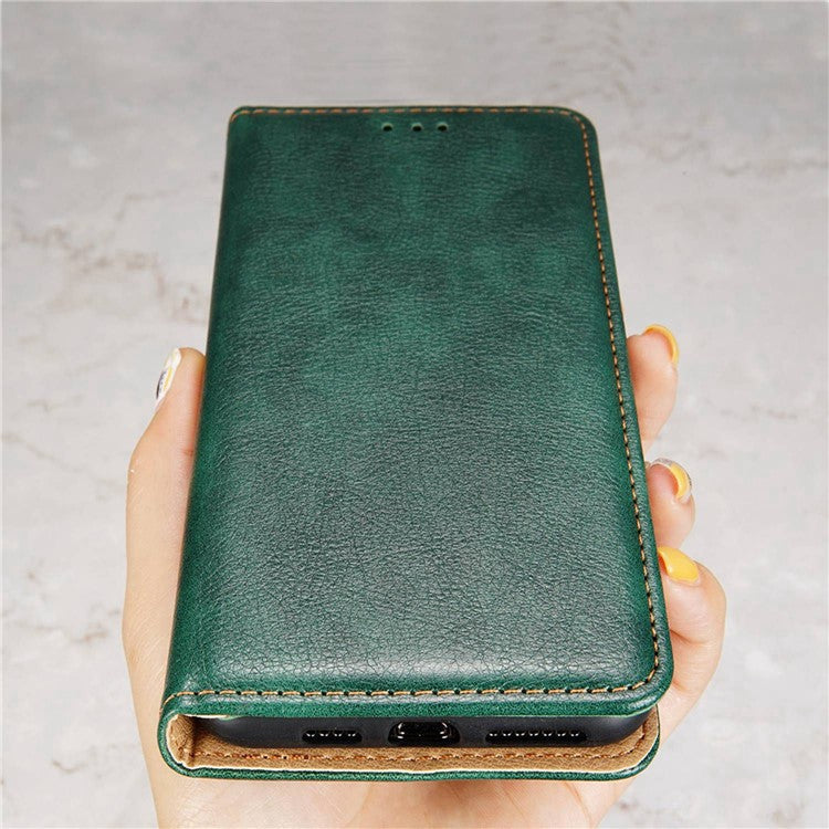 For OnePlus 10T 5G / Ace Pro 5G PU Leather Flip Folio Case Stand Magnetic Absorption Shockproof Wallet Cover - Green