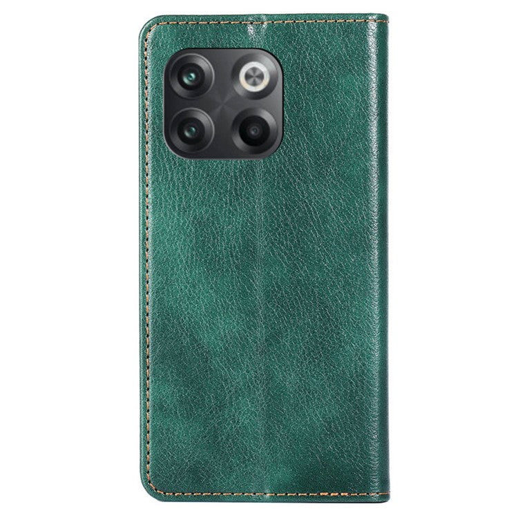 For OnePlus 10T 5G / Ace Pro 5G PU Leather Flip Folio Case Stand Magnetic Absorption Shockproof Wallet Cover - Green