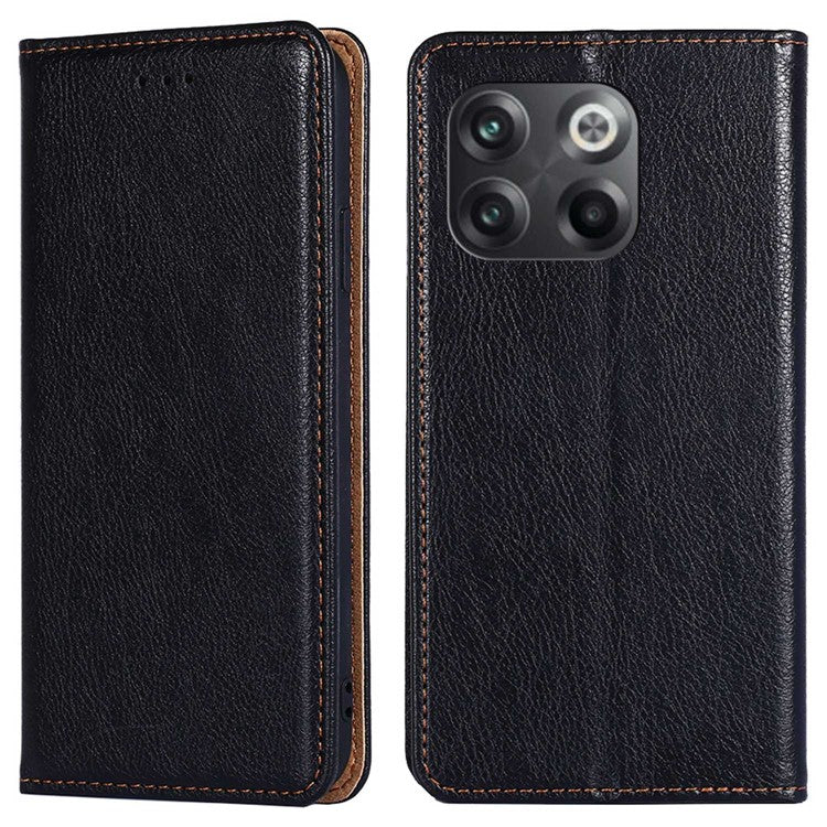 For OnePlus 10T 5G / Ace Pro 5G PU Leather Flip Folio Case Stand Magnetic Absorption Shockproof Wallet Cover - Black
