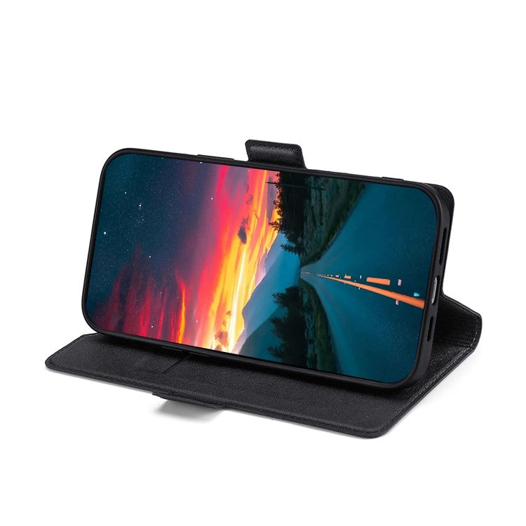 For OnePlus 10T 5G / Ace Pro 5G Magnetic Flip PU Leather Case Card Slots Stand Function Shockproof Protective Cover - Black