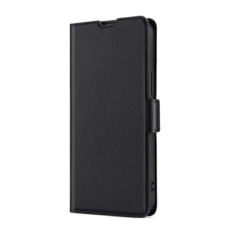 For OnePlus 10T 5G / Ace Pro 5G Magnetic Flip PU Leather Case Card Slots Stand Function Shockproof Protective Cover - Black