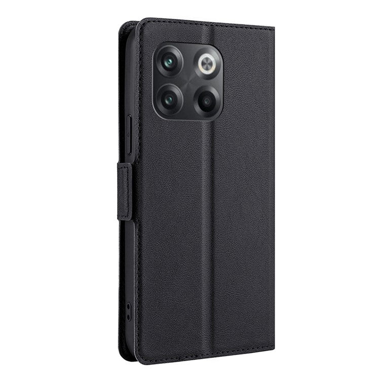 For OnePlus 10T 5G / Ace Pro 5G Magnetic Flip PU Leather Case Card Slots Stand Function Shockproof Protective Cover - Black