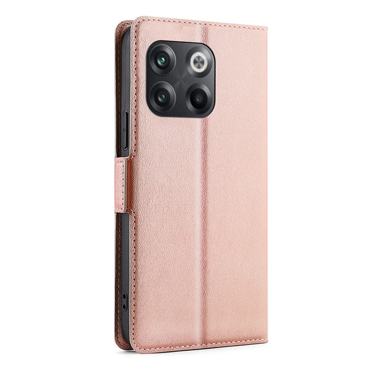 For OnePlus 10T 5G / Ace Pro 5G Magnetic Flip PU Leather Case Card Slots Stand Function Shockproof Protective Cover - Rose Gold