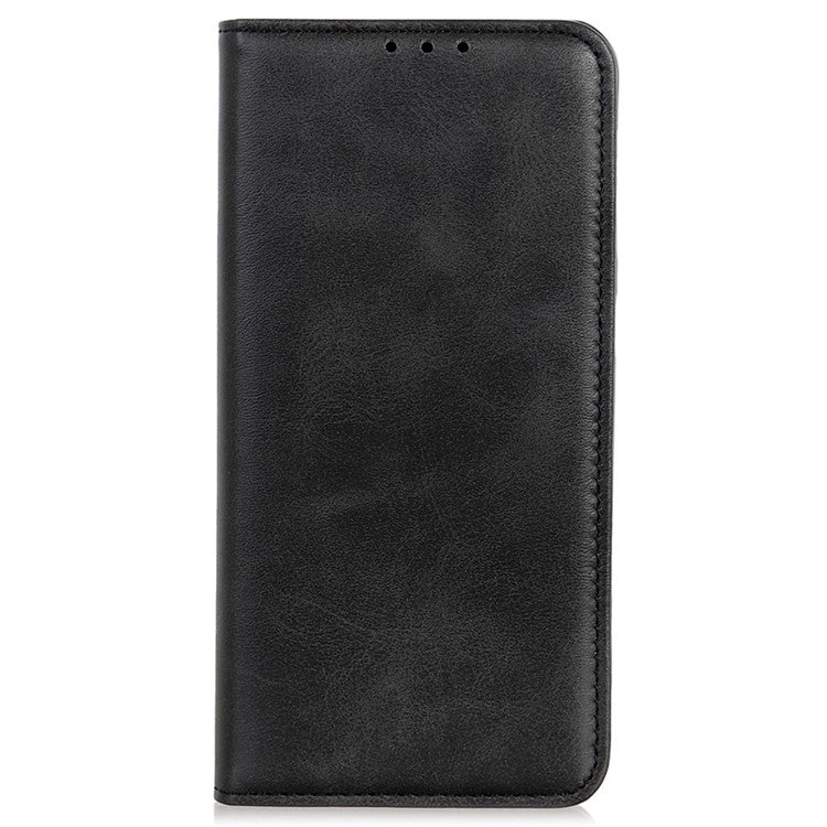 For Asus Zenfone 9 5G Magnetic Auto-absorbed Split Leather Phone Case Anti-drop Protection Stand Wallet Cover - Black