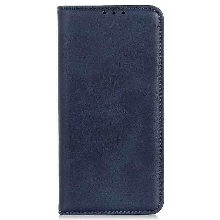 For Asus Zenfone 9 5G Magnetic Auto-absorbed Split Leather Phone Case Anti-drop Protection Stand Wallet Cover - Blue