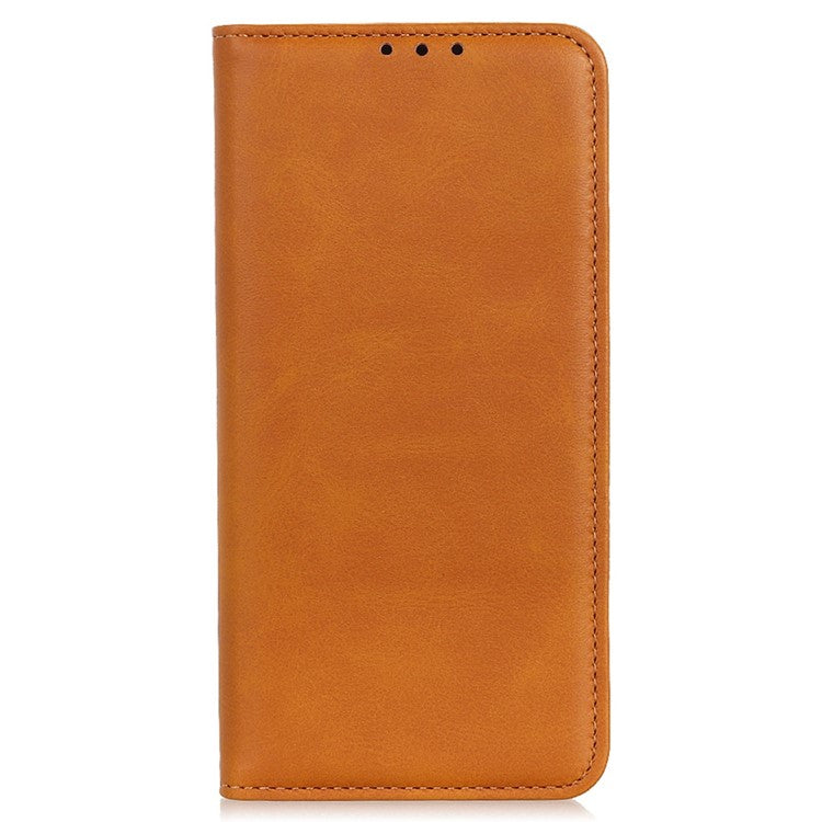 For Asus Zenfone 9 5G Magnetic Auto-absorbed Split Leather Phone Case Anti-drop Protection Stand Wallet Cover - Brown