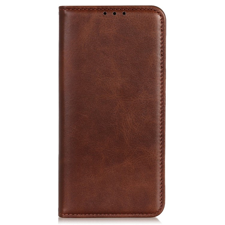 For Asus Zenfone 9 5G Magnetic Auto-absorbed Split Leather Phone Case Anti-drop Protection Stand Wallet Cover - Coffee