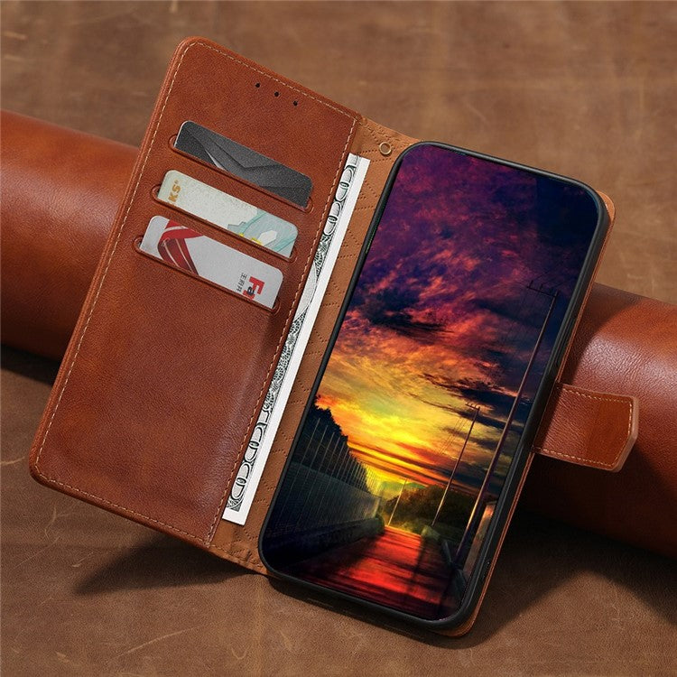 For OnePlus 10T 5G / Ace Pro 5G Anti-drop Phone Case Cowhide Texture RFID Blocking PU Leather Phone Cover with Wallet Stand - Brown