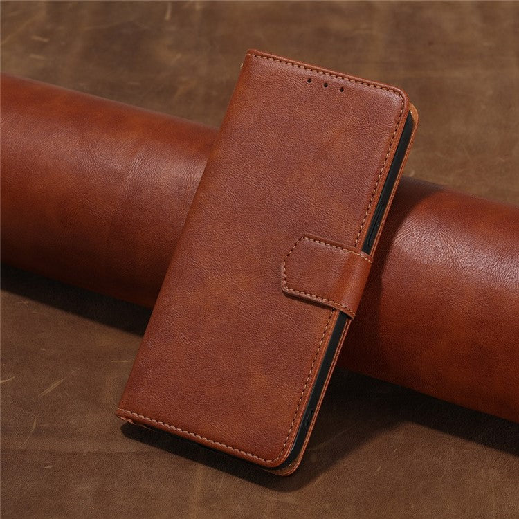 For OnePlus 10T 5G / Ace Pro 5G Anti-drop Phone Case Cowhide Texture RFID Blocking PU Leather Phone Cover with Wallet Stand - Brown