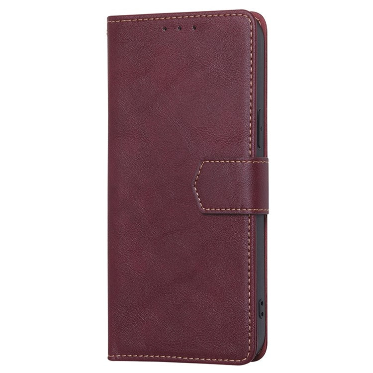 For OnePlus 10T 5G / Ace Pro 5G Anti-drop Phone Case Cowhide Texture RFID Blocking PU Leather Phone Cover with Wallet Stand - Wine Red