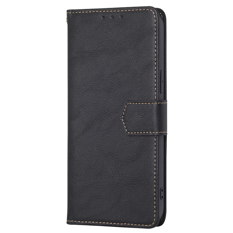 For OnePlus 10T 5G / Ace Pro 5G Anti-drop Phone Case Cowhide Texture RFID Blocking PU Leather Phone Cover with Wallet Stand - Black
