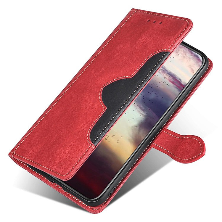 For OnePlus 10T 5G / Ace Pro 5G Skin-touch Leather Magnetic Phone Case Straw Hat Pattern Anti-fall Cover with Wallet Stand - Red