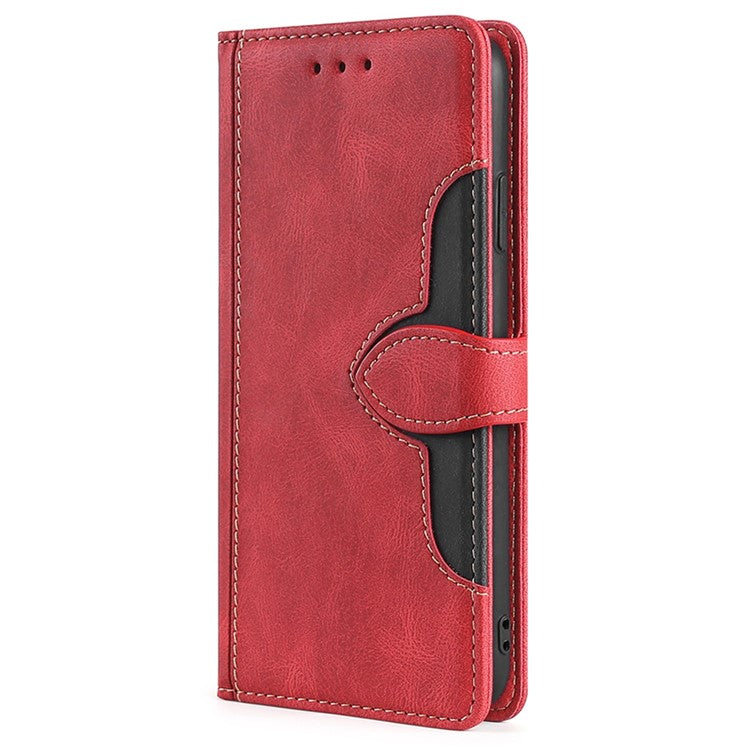 For OnePlus 10T 5G / Ace Pro 5G Skin-touch Leather Magnetic Phone Case Straw Hat Pattern Anti-fall Cover with Wallet Stand - Red