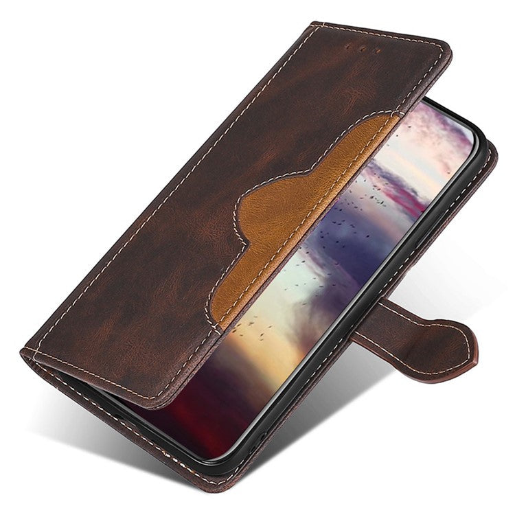 For OnePlus 10T 5G / Ace Pro 5G Skin-touch Leather Magnetic Phone Case Straw Hat Pattern Anti-fall Cover with Wallet Stand - Brown