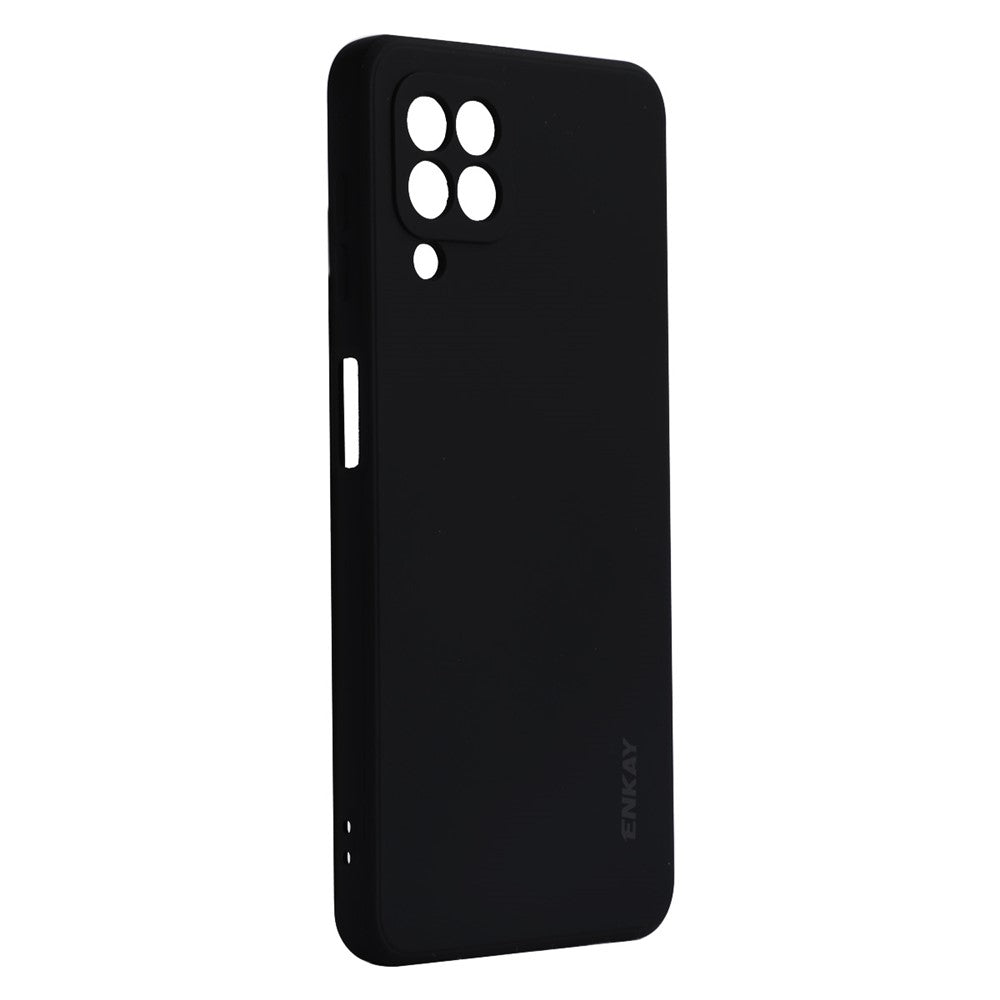 ENKAY HAT PRINCE For Samsung Galaxy M53 5G Anti-drop Silicone Phone Case Straight Edge Liquid Precise Cutout Lens Protection Back Cover - Black