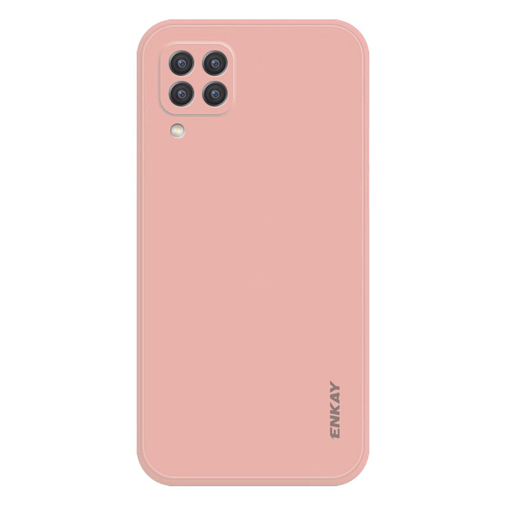 ENKAY HAT PRINCE For Samsung Galaxy M53 5G Anti-drop Silicone Phone Case Straight Edge Liquid Precise Cutout Lens Protection Back Cover - Pink