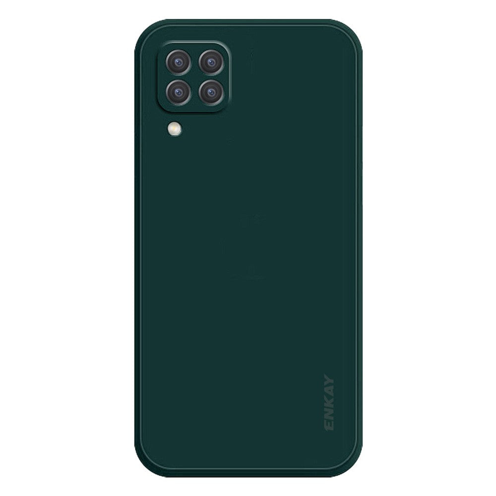 ENKAY HAT PRINCE For Samsung Galaxy M53 5G Anti-drop Silicone Phone Case Straight Edge Liquid Precise Cutout Lens Protection Back Cover - Blackish Green