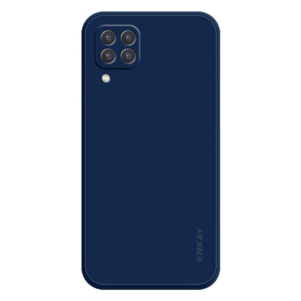 ENKAY HAT PRINCE For Samsung Galaxy M53 5G Anti-drop Silicone Phone Case Straight Edge Liquid Precise Cutout Lens Protection Back Cover - Dark Blue
