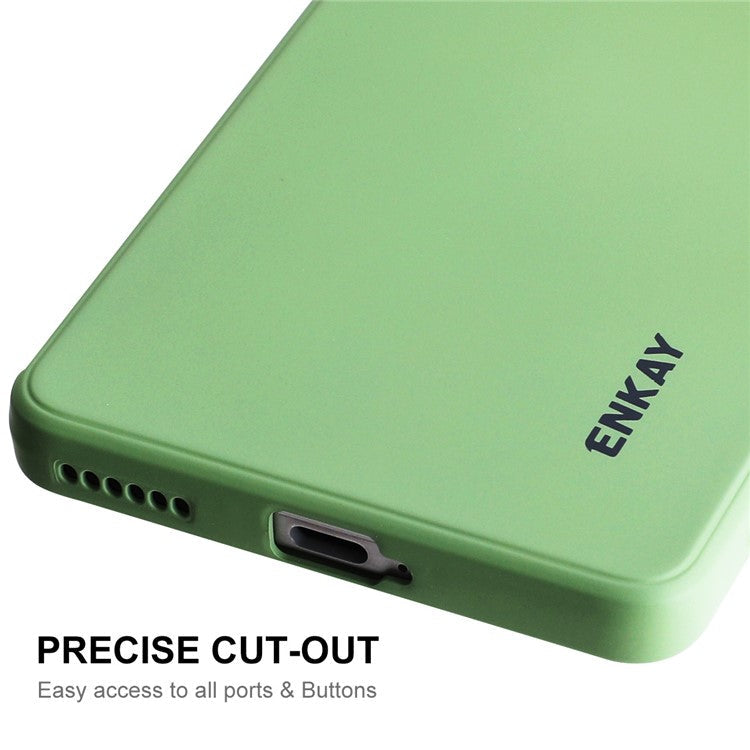 ENKAY HAT PRINCE Soft Liquid Silicone Phone Case For Honor 70 5G, Straight Edge Precise Cutout Shell Anti-scratch Phone Back Cover - Black