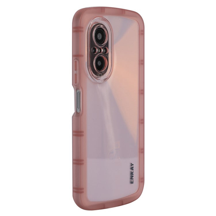 ENKAY HAT PRINCE For Honor 70 5G, Shockproof Matte Phone Case Thickened Edge Soft TPU Protective Back Cover - Pink