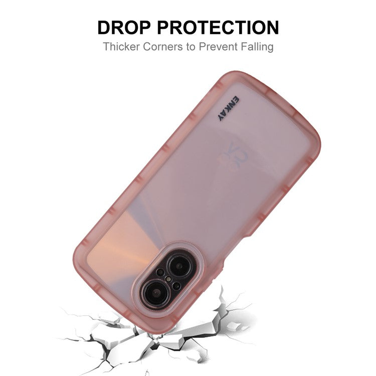 ENKAY HAT PRINCE For Honor 70 5G, Shockproof Matte Phone Case Thickened Edge Soft TPU Protective Back Cover - White
