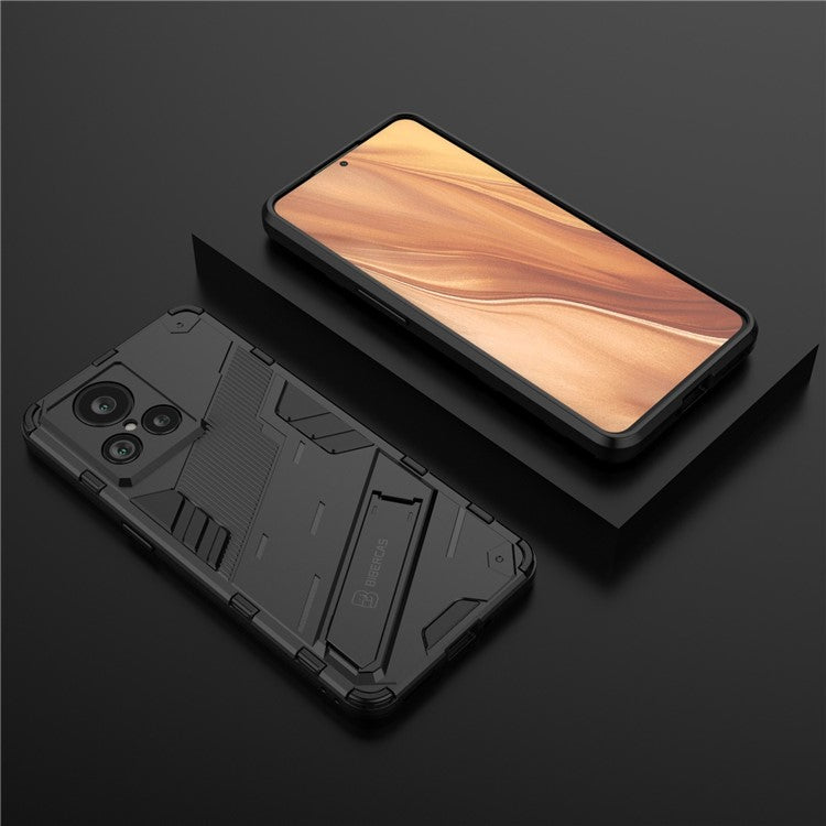 For Realme GT2 Explorer Master 5G Hybrid TPU + PC Phone Case Wear-resistant Kickstand Feature Back Cover - Black