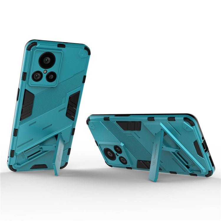 For Realme GT2 Explorer Master 5G Hybrid TPU + PC Phone Case Wear-resistant Kickstand Feature Back Cover - Baby Blue