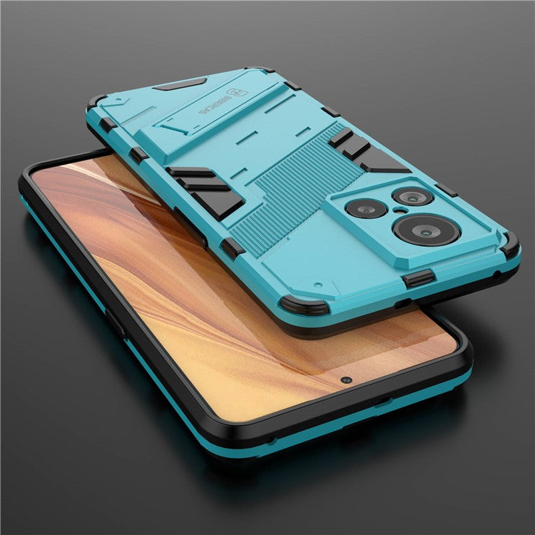 For Realme GT2 Explorer Master 5G Hybrid TPU + PC Phone Case Wear-resistant Kickstand Feature Back Cover - Baby Blue