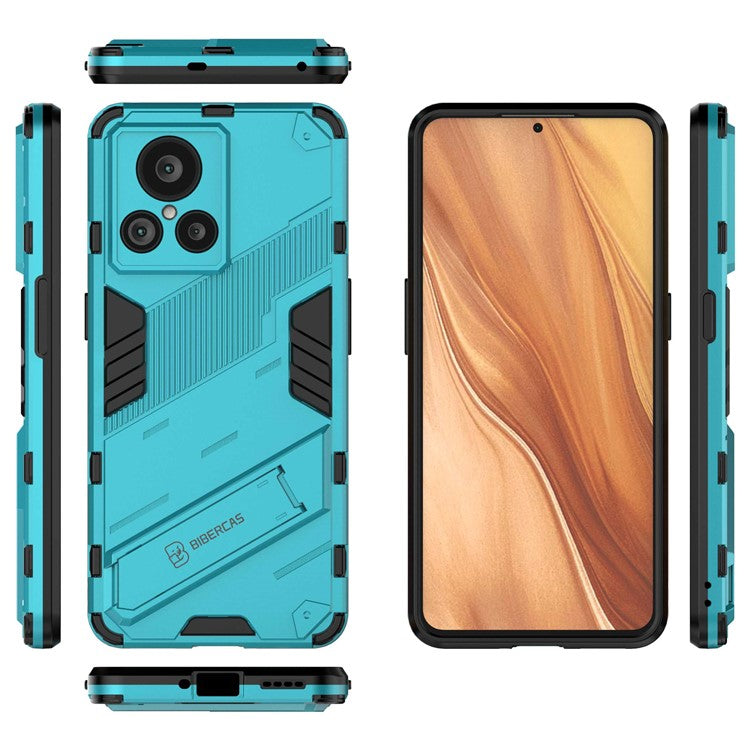 For Realme GT2 Explorer Master 5G Hybrid TPU + PC Phone Case Wear-resistant Kickstand Feature Back Cover - Baby Blue
