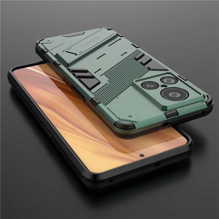 For Realme GT2 Explorer Master 5G Hybrid TPU + PC Phone Case Wear-resistant Kickstand Feature Back Cover - Green