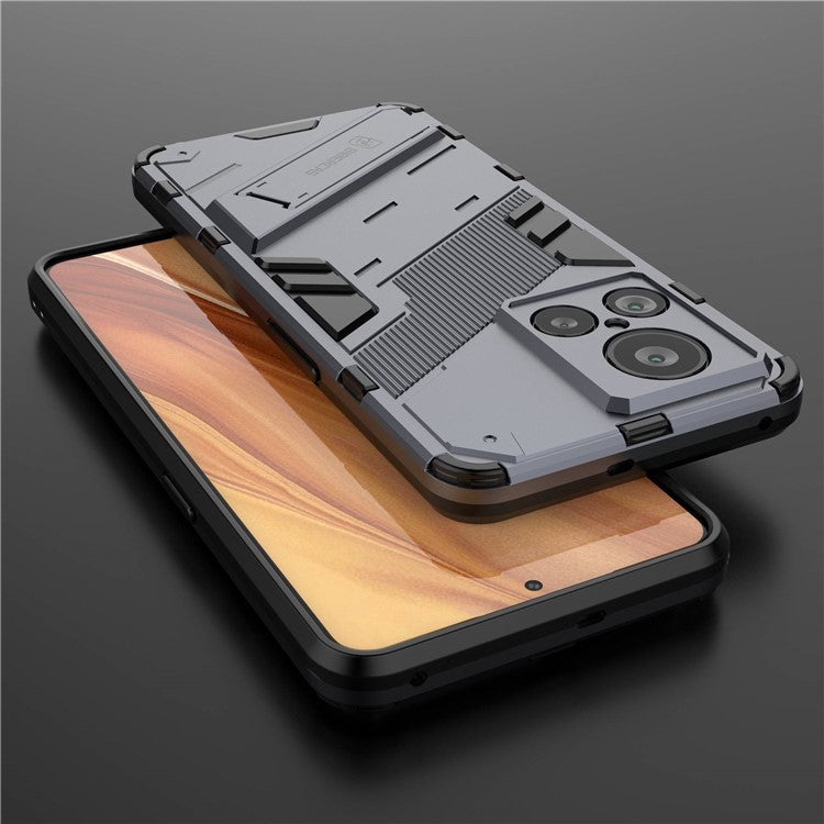 For Realme GT2 Explorer Master 5G Hybrid TPU + PC Phone Case Wear-resistant Kickstand Feature Back Cover - Dark Blue