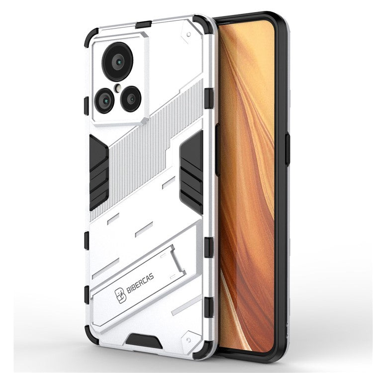 For Realme GT2 Explorer Master 5G Hybrid TPU + PC Phone Case Wear-resistant Kickstand Feature Back Cover - White