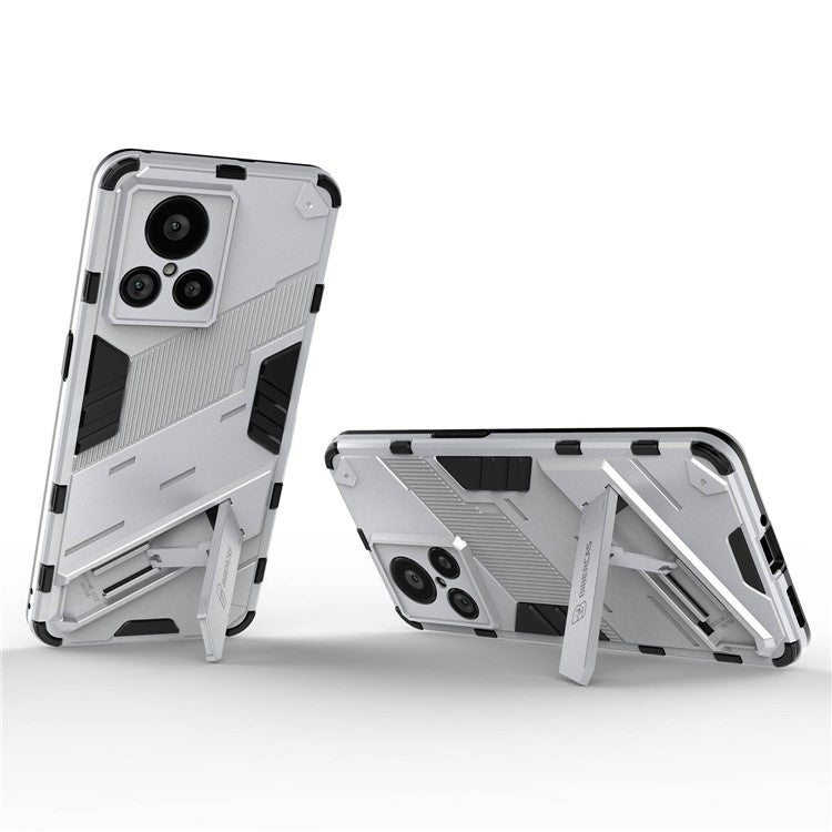 For Realme GT2 Explorer Master 5G Hybrid TPU + PC Phone Case Wear-resistant Kickstand Feature Back Cover - White