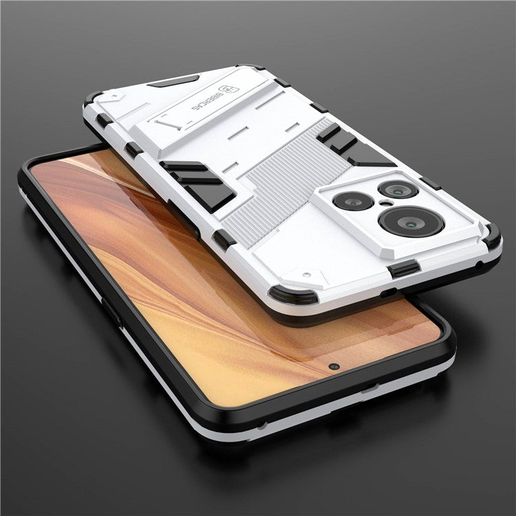 For Realme GT2 Explorer Master 5G Hybrid TPU + PC Phone Case Wear-resistant Kickstand Feature Back Cover - White