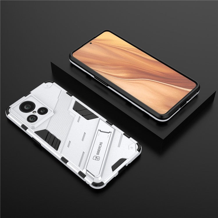 For Realme GT2 Explorer Master 5G Hybrid TPU + PC Phone Case Wear-resistant Kickstand Feature Back Cover - White