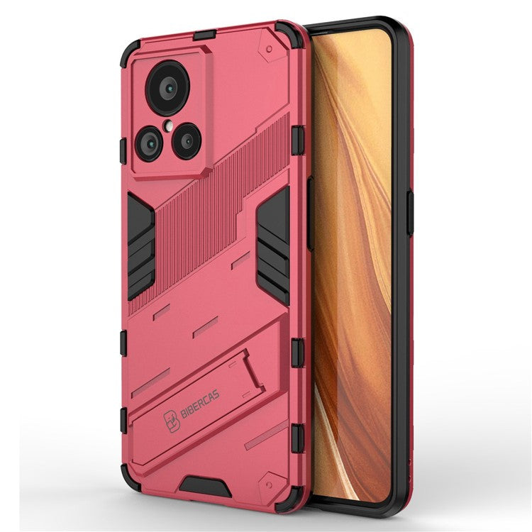 For Realme GT2 Explorer Master 5G Hybrid TPU + PC Phone Case Wear-resistant Kickstand Feature Back Cover - Rose