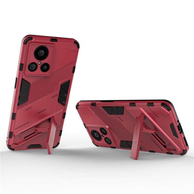 For Realme GT2 Explorer Master 5G Hybrid TPU + PC Phone Case Wear-resistant Kickstand Feature Back Cover - Rose