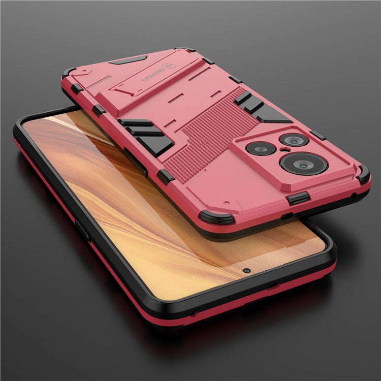 For Realme GT2 Explorer Master 5G Hybrid TPU + PC Phone Case Wear-resistant Kickstand Feature Back Cover - Rose