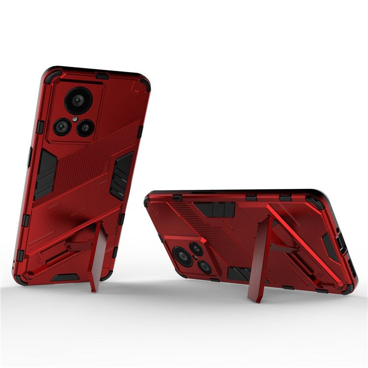 For Realme GT2 Explorer Master 5G Hybrid TPU + PC Phone Case Wear-resistant Kickstand Feature Back Cover - Red