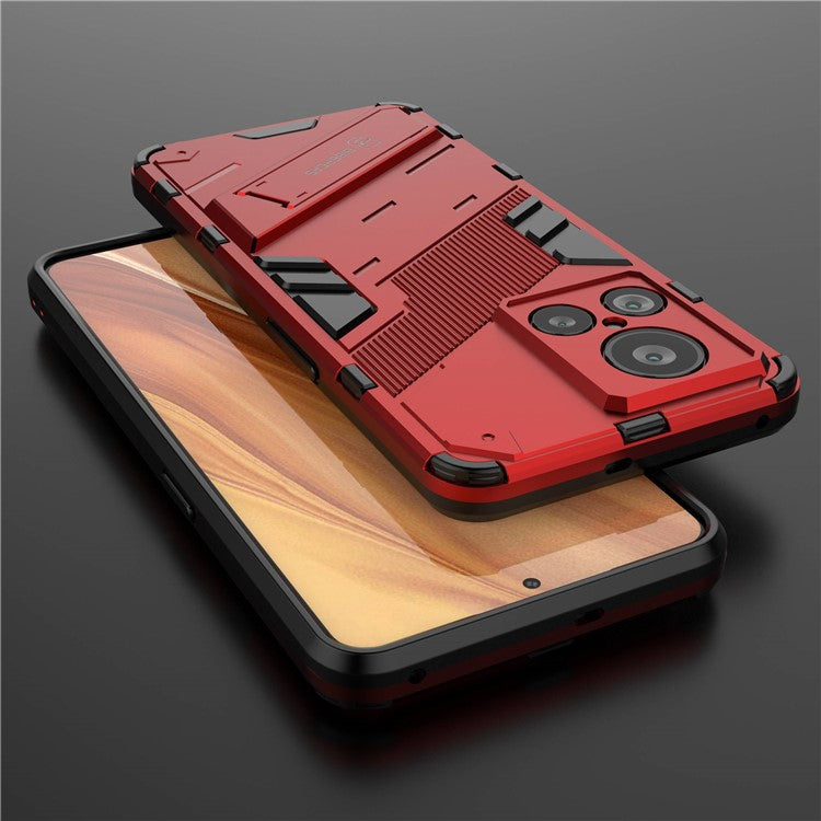 For Realme GT2 Explorer Master 5G Hybrid TPU + PC Phone Case Wear-resistant Kickstand Feature Back Cover - Red