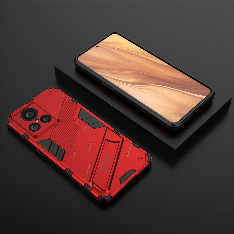 For Realme GT2 Explorer Master 5G Hybrid TPU + PC Phone Case Wear-resistant Kickstand Feature Back Cover - Red