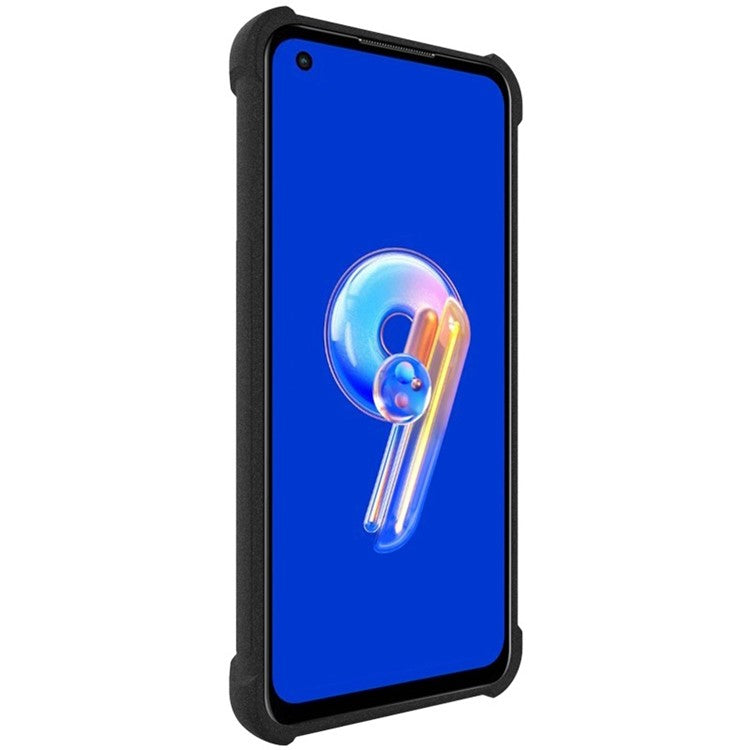 IMAK For Asus Zenfone 9 5G Anti-fingerprint Matte Phone Case Shockproof Airbag TPU Back Cover - Black